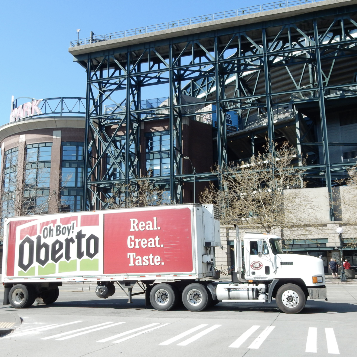 Oberto truck delivering jerky