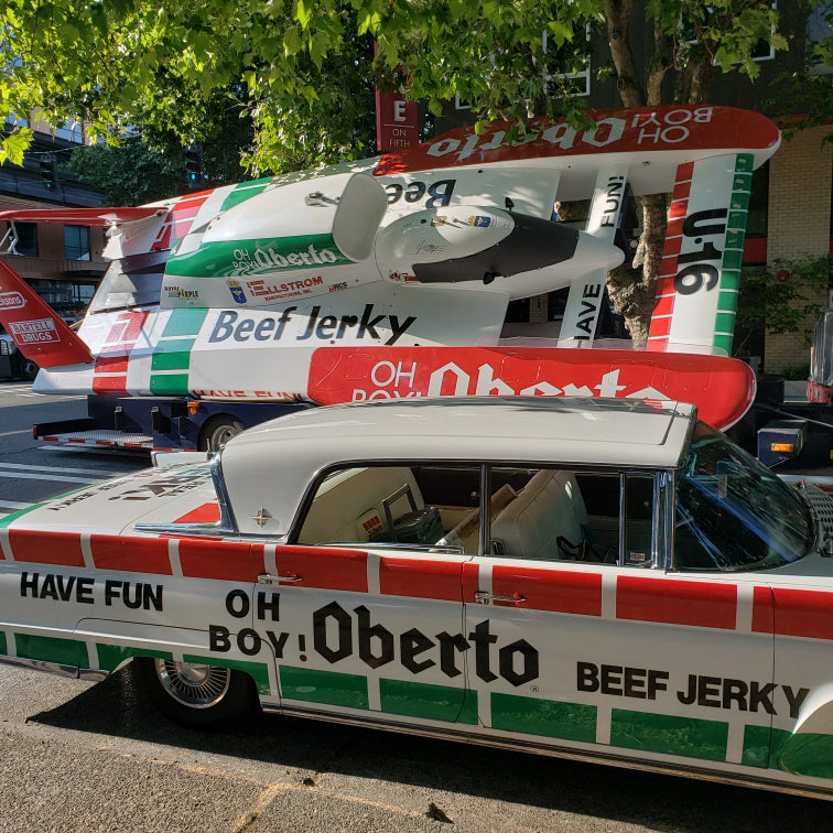 Obert Jerky Mobile and Hydroplane on display near T-Mobile Park